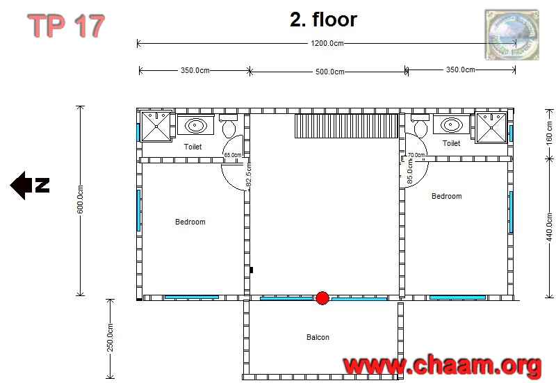 План второго этажа TP 17 Chaam Таиланд